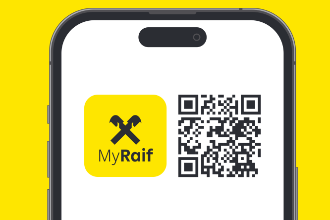  На зображенні відображено qr-код для завантаження застосунку MyRaif