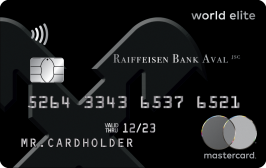 Премиальная кредитная карта Mastercard World Elite | Raiffeisen Bank Aval