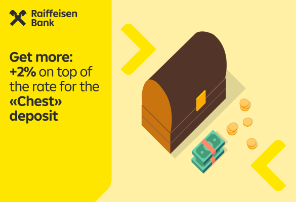💸 +2% on top of the standard rate for the «Chest» deposit