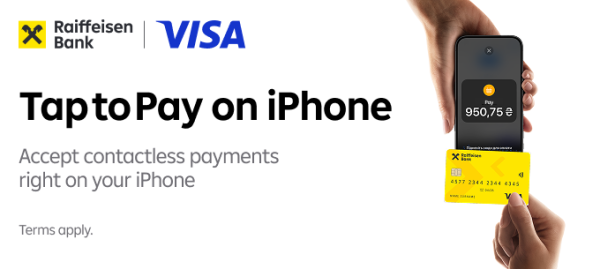 Raiffeisen Bank, in Collaboration with Visa, Introduces Tap to Pay on iPhone for Customers in Ukraine