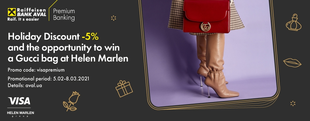 Holiday discount -5% and chance to win Gucci bag at Helen Marlen